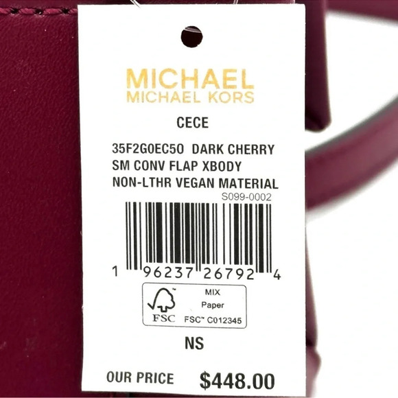 Michael Kors Cece Small Shoulder Bag Dark Cherry (NWT) - Picture 13 of 13
